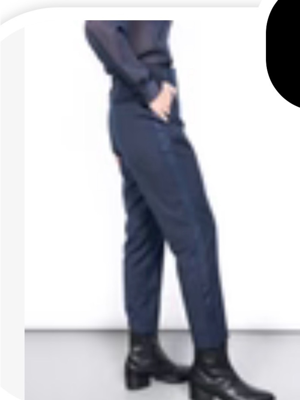 WILDFANG Empower Colorblock Slim Crop Pants with Navy Sateen Tuxedo Stripe!